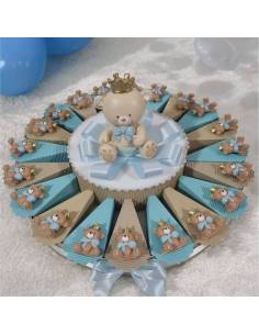Torta bomboniere Battesimo orsetti principe calamita