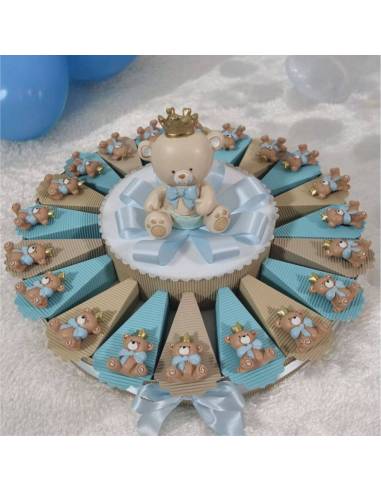 Torta bomboniere Battesimo orsetti principe calamita