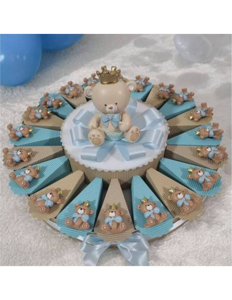 Torta bomboniere Battesimo orsetti principe calamita