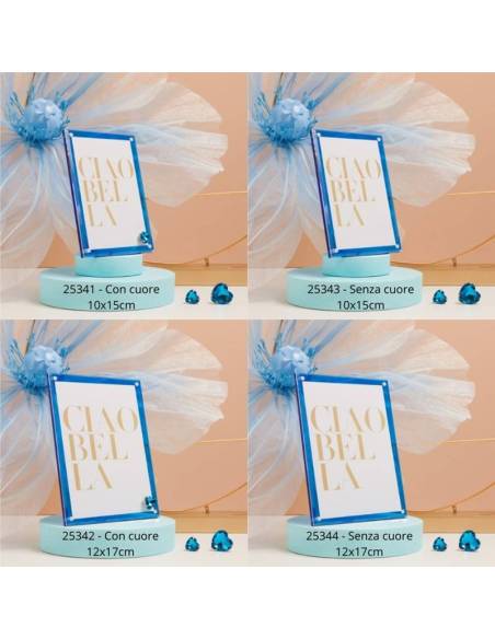 Claraluna bomboniere cornici portafoto in plexiglass blu