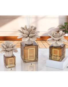 Melaverde bomboniere profumatori per ambienti fiore peonia in ceramica tortora