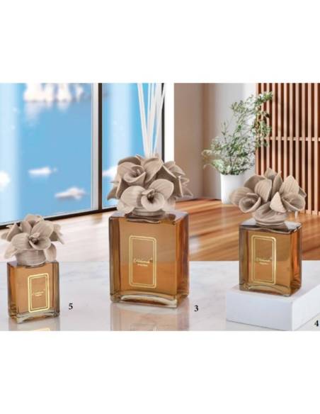 Melaverde bomboniere diffusori per ambienti fiori orchidee in ceramica tortora