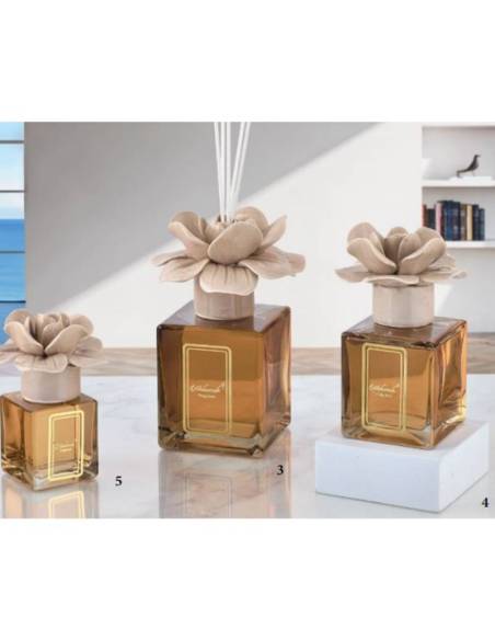 Diffusori ambiente bomboniere fiori in ceramica tortora Melaverde