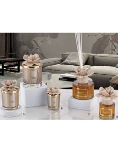 Melaverde bomboniere diffusori ambiente e candele profumate fiore in ceramica tortora