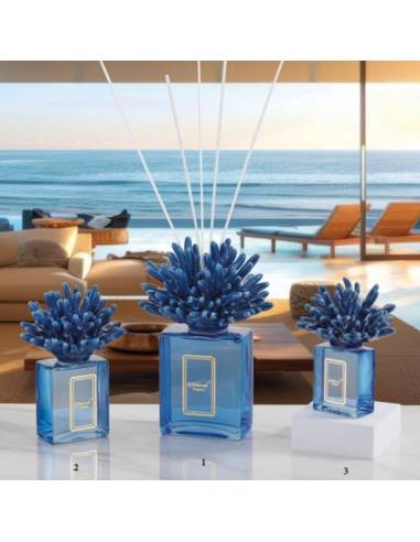 Diffusori ambiente bomboniere tema mare corallo in ceramica blu Melaverde