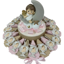 Bomboniere battesimo nascita primo compleanno bimba angioletto torta albero