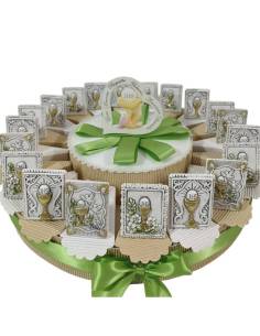 Torta bomboniere Comunione cornici icone sacre miste calice JHS