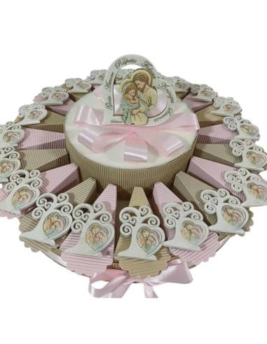 Torta bomboniere Battesimo calamite albero della vita icona sacra famiglia| Sindy Bomboniere