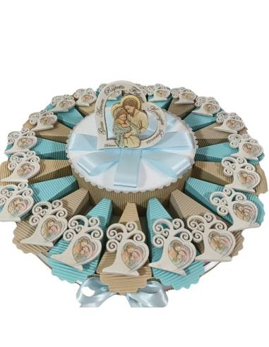 Torta bomboniere Battesimo calamite albero della vita icona sacra famiglia| Sindy Bomboniere