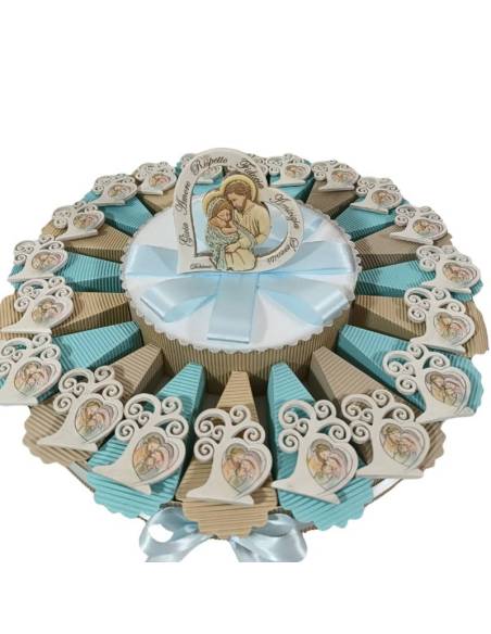 Torta bomboniere Battesimo calamite albero della vita icona sacra famiglia| Sindy Bomboniere