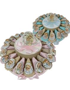 Torta bomboniere Battesimo calamite icone simbolo maternità miste