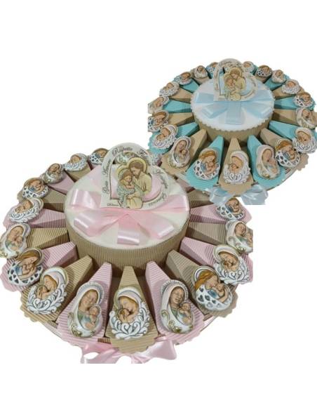 Torta bomboniere Battesimo calamite icone simbolo maternità miste