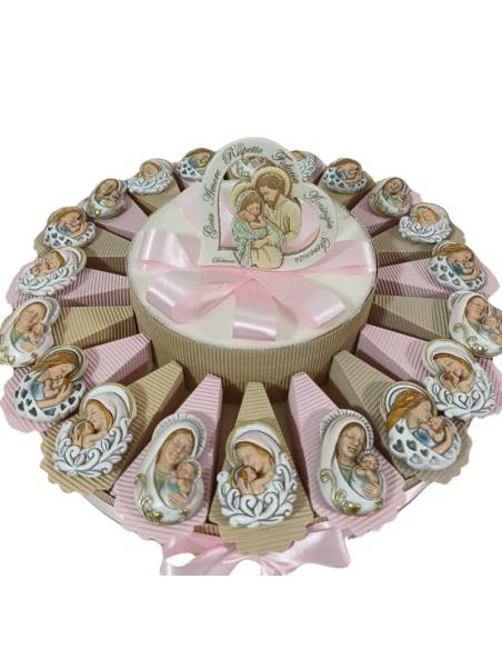 Torta bomboniere Battesimo calamite icone simbolo maternità miste| Sindy Bomboniere