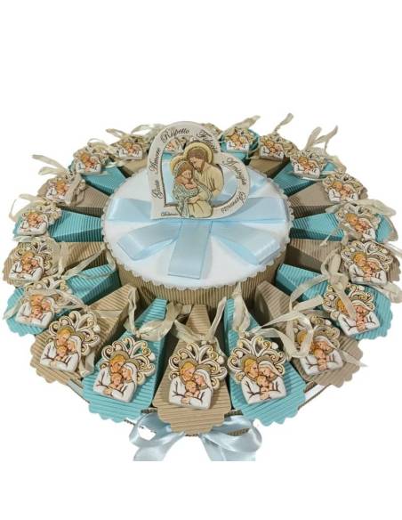 Torta bomboniera Battesimo albero della vita pendente icona sacra famiglia| Sindy Bomboniere