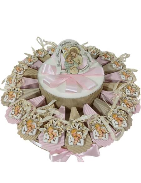 Torta bomboniera Battesimo albero della vita pendente icona sacra famiglia| Sindy Bomboniere