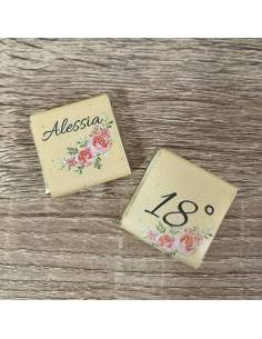 Segnaposto cioccolatini personalizzati motivo floreale