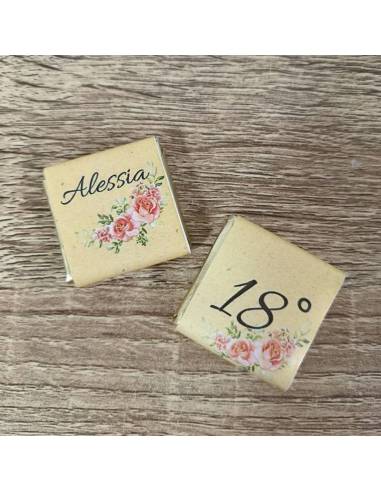 Segnaposto cioccolatini personalizzati motivo floreale