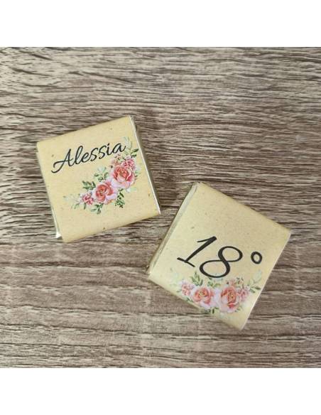 Segnaposto cioccolatini personalizzati motivo floreale
