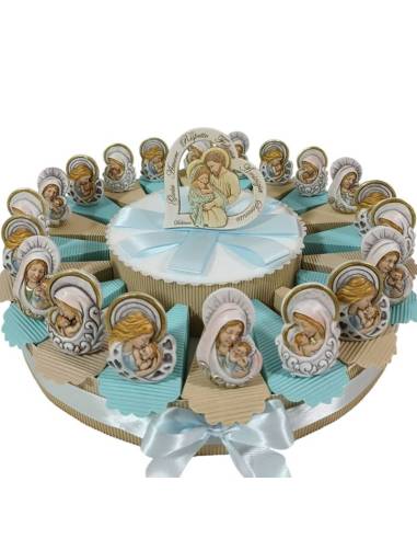 Torta portaconfetti bomboniere Battesimo icone maternità appoggio| Sindy Bomboniere