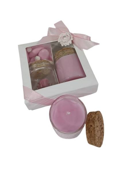 Bomboniera candela profumata yankee candle rosa stabilizzata