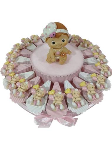 Torta bomboniere nascita calamita bimba palloncini