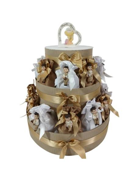 Torta sacchetti Comunione maschio confezionati con magnete