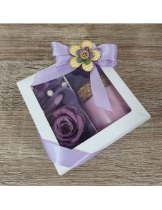 Bomboniere Yankee Candle con rosa stabilizzata lilla