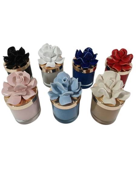 Candele bomboniere rosa in porcellana vari colori