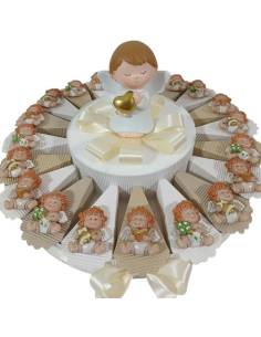 Torta bomboniere Prima Comunione angelo musicista magnete