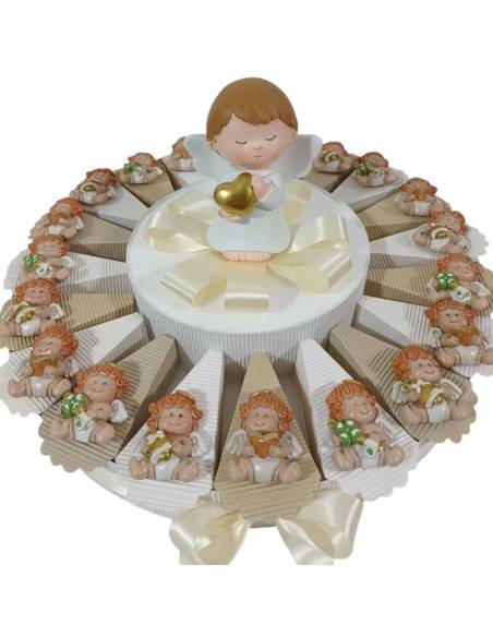 Torta bomboniere Prima Comunione angelo musicista magnete