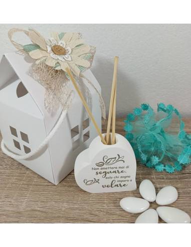 Profumatori ambiente bomboniere a cuore frasi