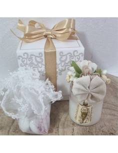 Candele Comunione bomboniere sacre con fiori