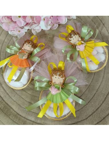 Bomboniere portaconfetti cerchio e tulle calamite principesse miste