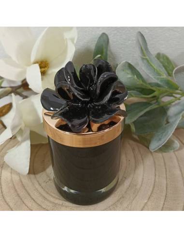 Bomboniere candele fiore in ceramica nero