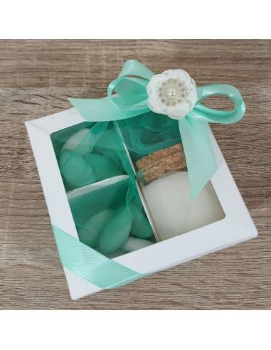 Bomboniere con candele profumate colore tiffany