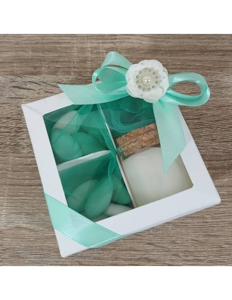 Bomboniere con candele profumate colore tiffany