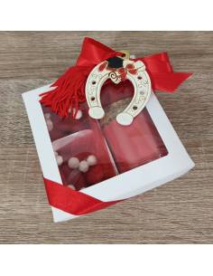 Candele bomboniere laurea staffa di cavallo con tocco