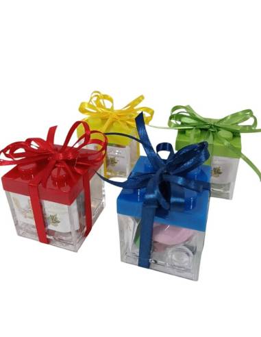 Scatolina portaconfetti lego plexiglas costruzioni colorati