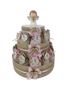 Torta bomboniere portasacchetti Comunione angelo bimba magnete
