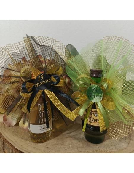 Bottiglie liquore mignon bomboniere diciottesimo personalizzate