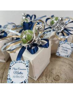 Bomboniere complete animaletti argentati con confetti 2