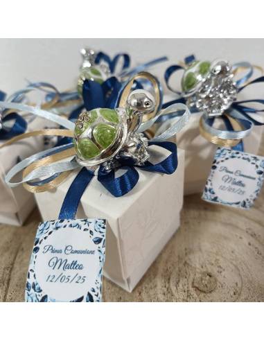 Bomboniere complete coccinelle argentate con confetti