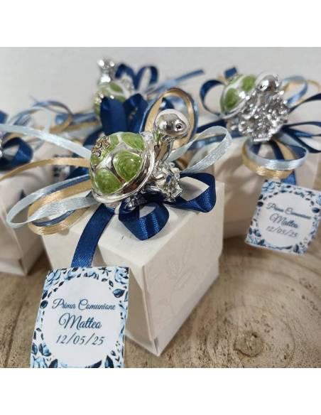 Bomboniere complete coccinelle argentate con confetti