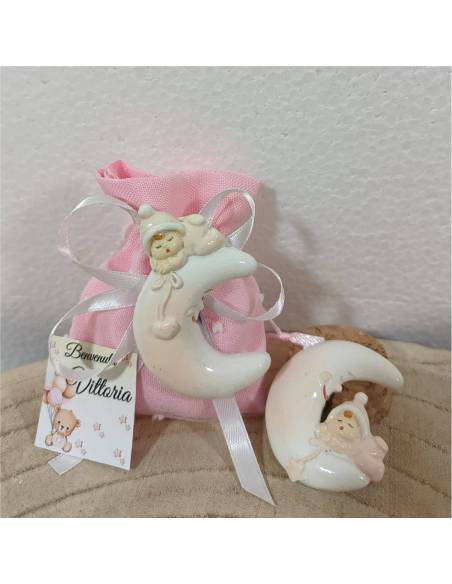 Sacchetti nascita con calamite bimba su luna