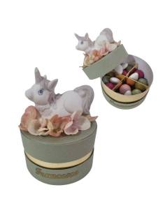 Bomboniere Battesimo unicorno scatola degustazione confetti con nome