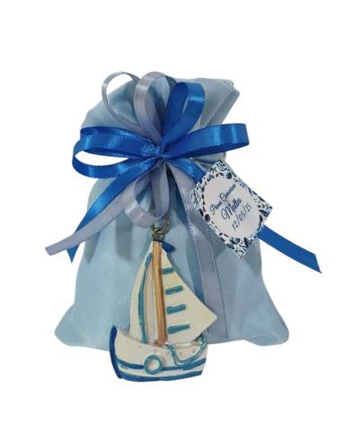 Bomboniere tema mare barca a vela portachiavi