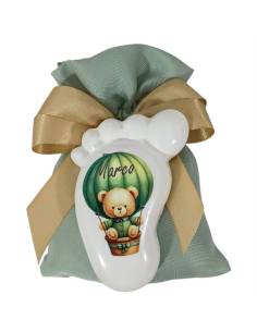 Calamite piedino bomboniere nascita bimbo orsetto mongolfiera