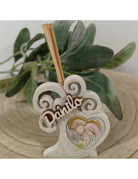 Bomboniere Battesimo profumatori ambiente albero della vita sacra famiglia con nome personalizzato