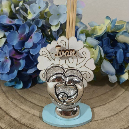 Icona Sacra famiglia in legno profumatore con nome