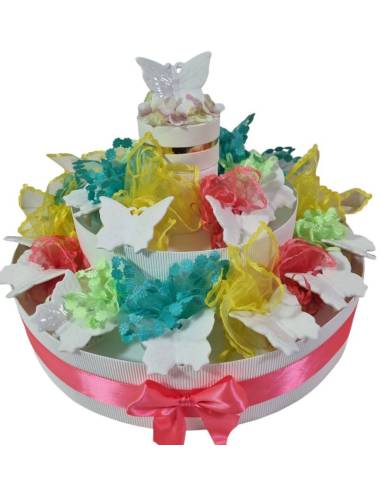 Bomboniere farfalle in ceramica bianca statuette complete